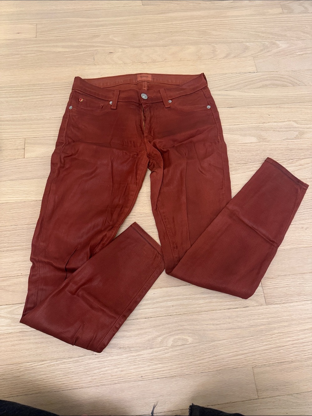 Hudson Jeans Women's Rust-Burgundy Skinny Jeans